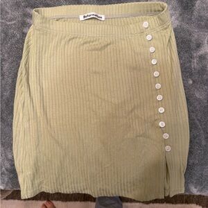 Reformation Alley Skirt Green Buttoned Pencil Skirt